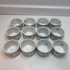 Princess House "Heritage Blossom" ~ Set of 12 Napkin Rings ~ New